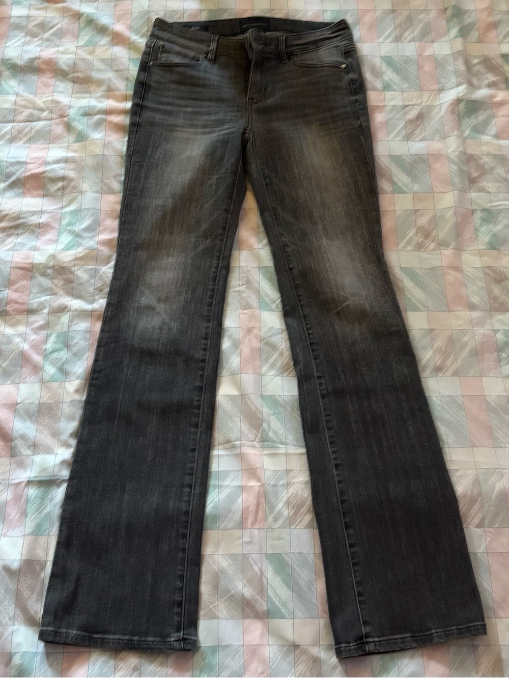 White House Black Market Black Acid Wash Mid Rise Jeans Size 2